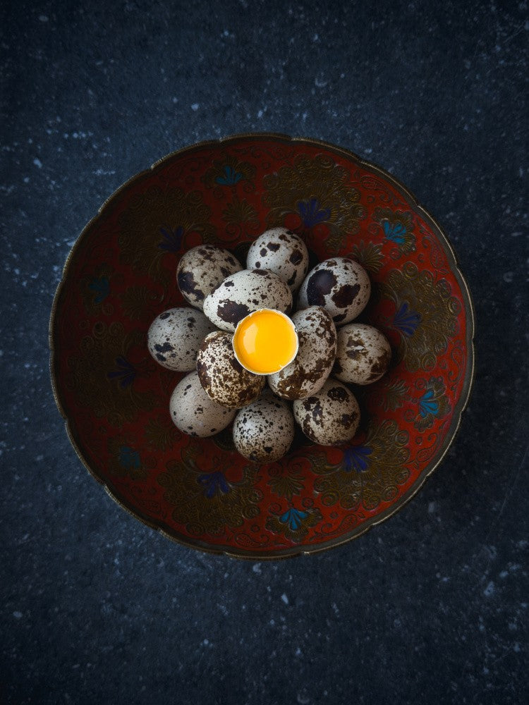 Striking Arrangement Of Quail Eggs