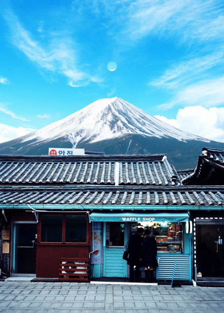 Waffle and Mt Fuji Japan