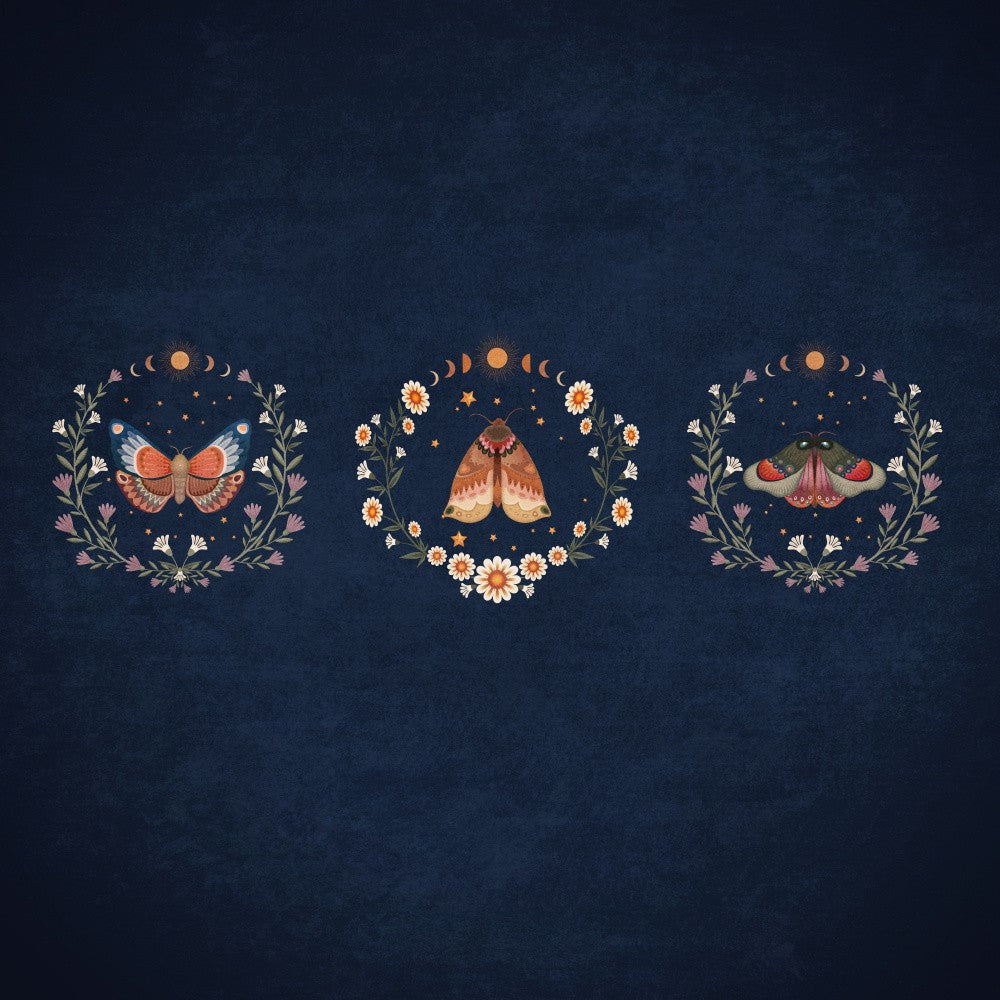 Moonlit Moth Trio
