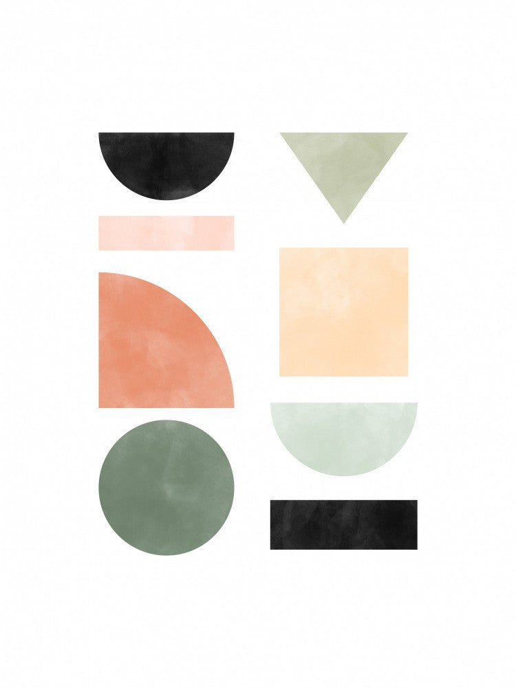 Abstract Geometric With Colorful Shapes