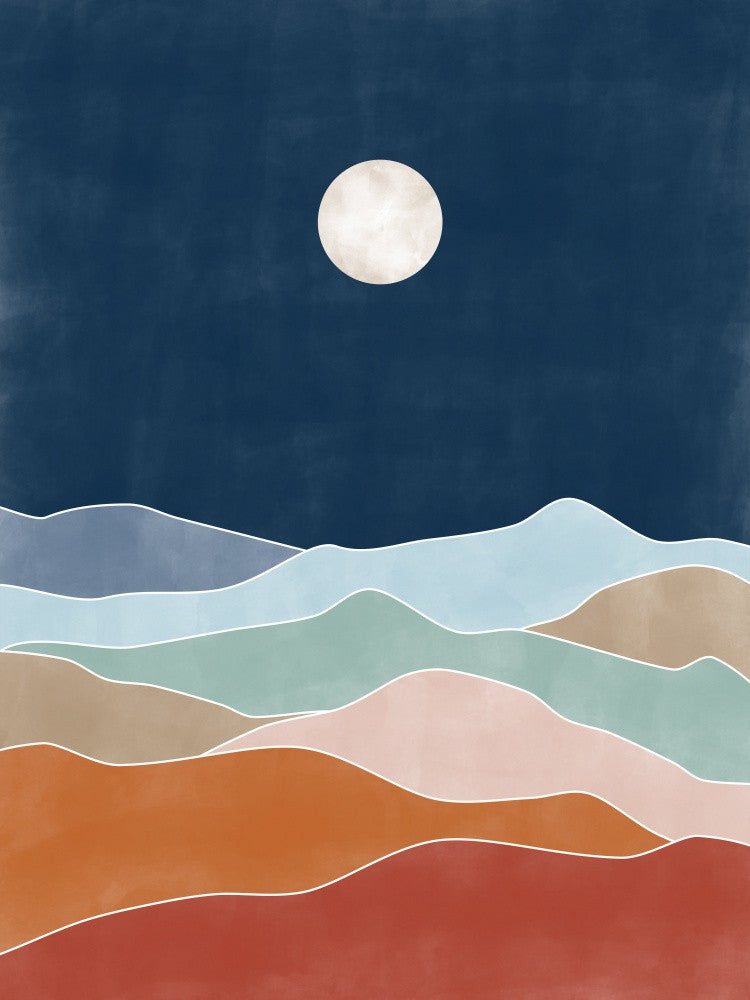Moonlit Hill Scape