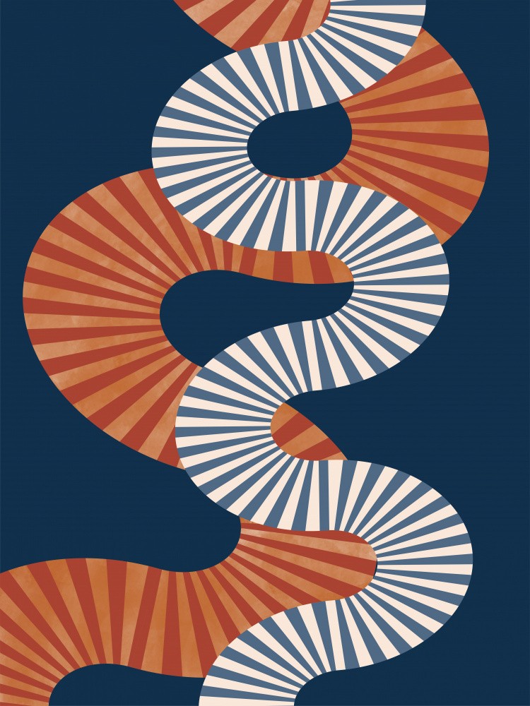 Winding Pattern In Retro Colors