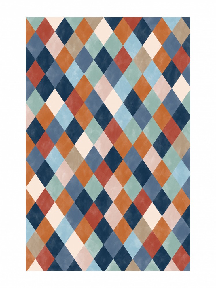  Harlequin Pattern With Multicolored Diamond hapes