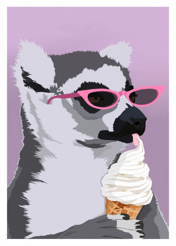 Jugdy Lemur mit Eiscreme
