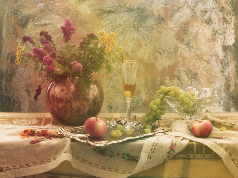 Still Life with Vine and Flowers