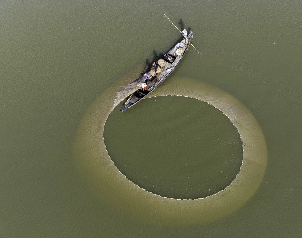 Fishermen in action