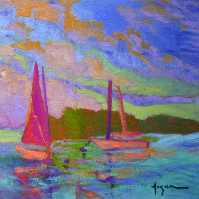 Sailboats at Dusk