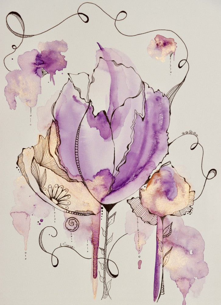 Mandala Floral (gold & Lavender)