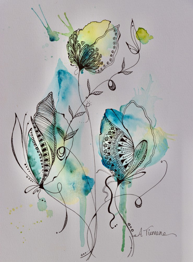 Mandala Floral (green &blue)