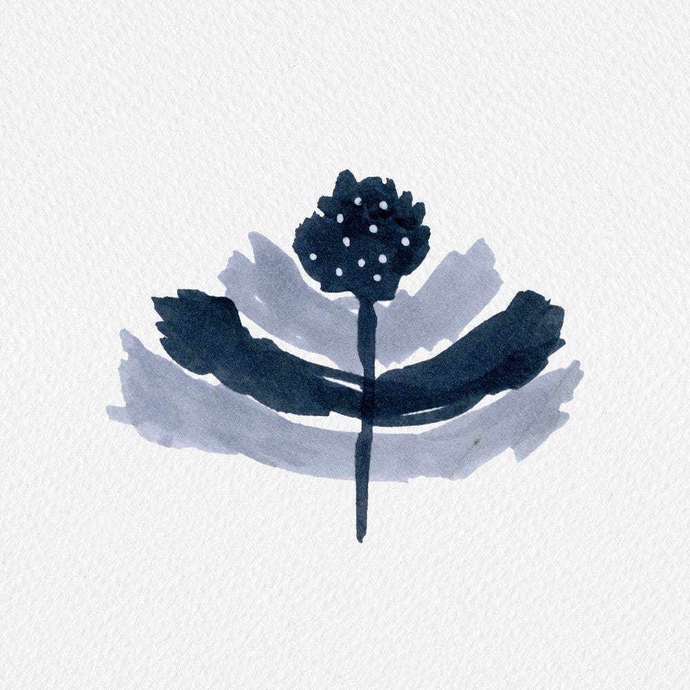 Happy Floral Black White