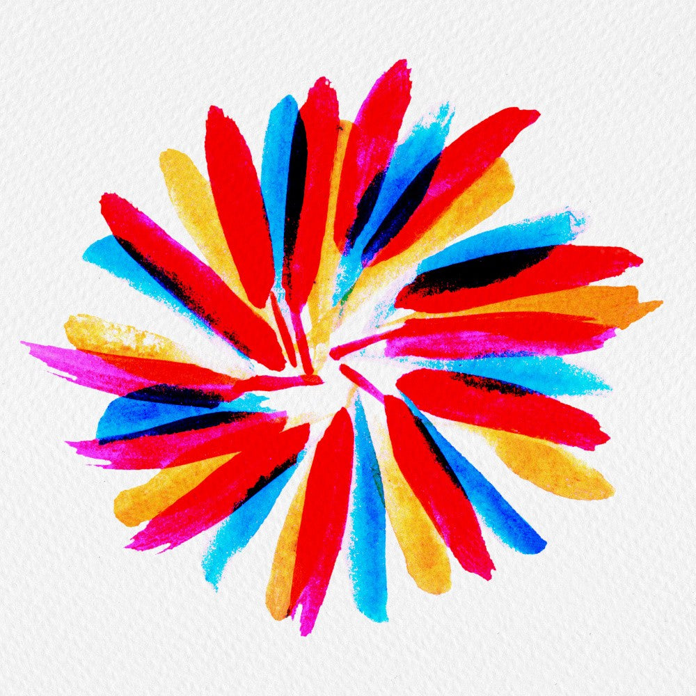 Flower Twirl Blue Green Red Yellow