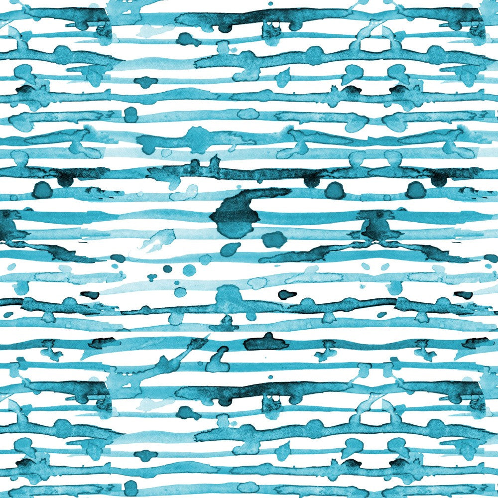 Indigo Teal Line Splatter Watercolor