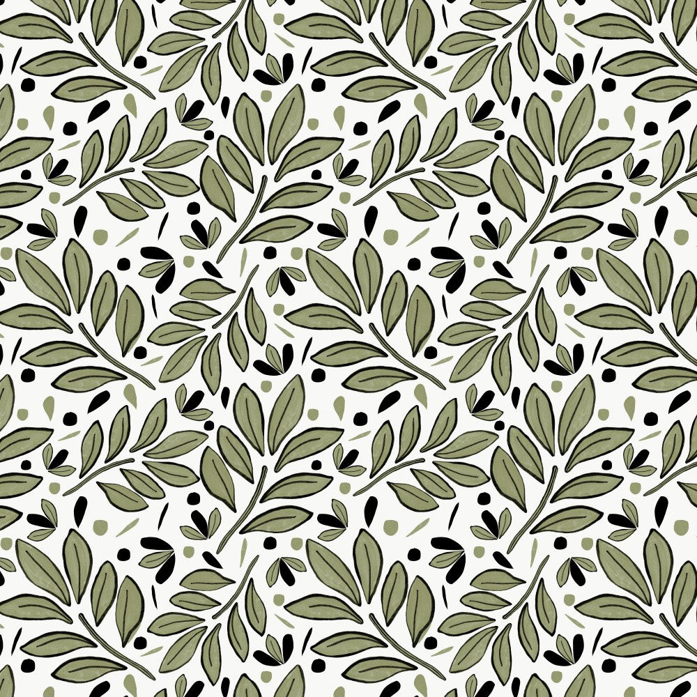 Lushy Leaves Olive Green On Olive