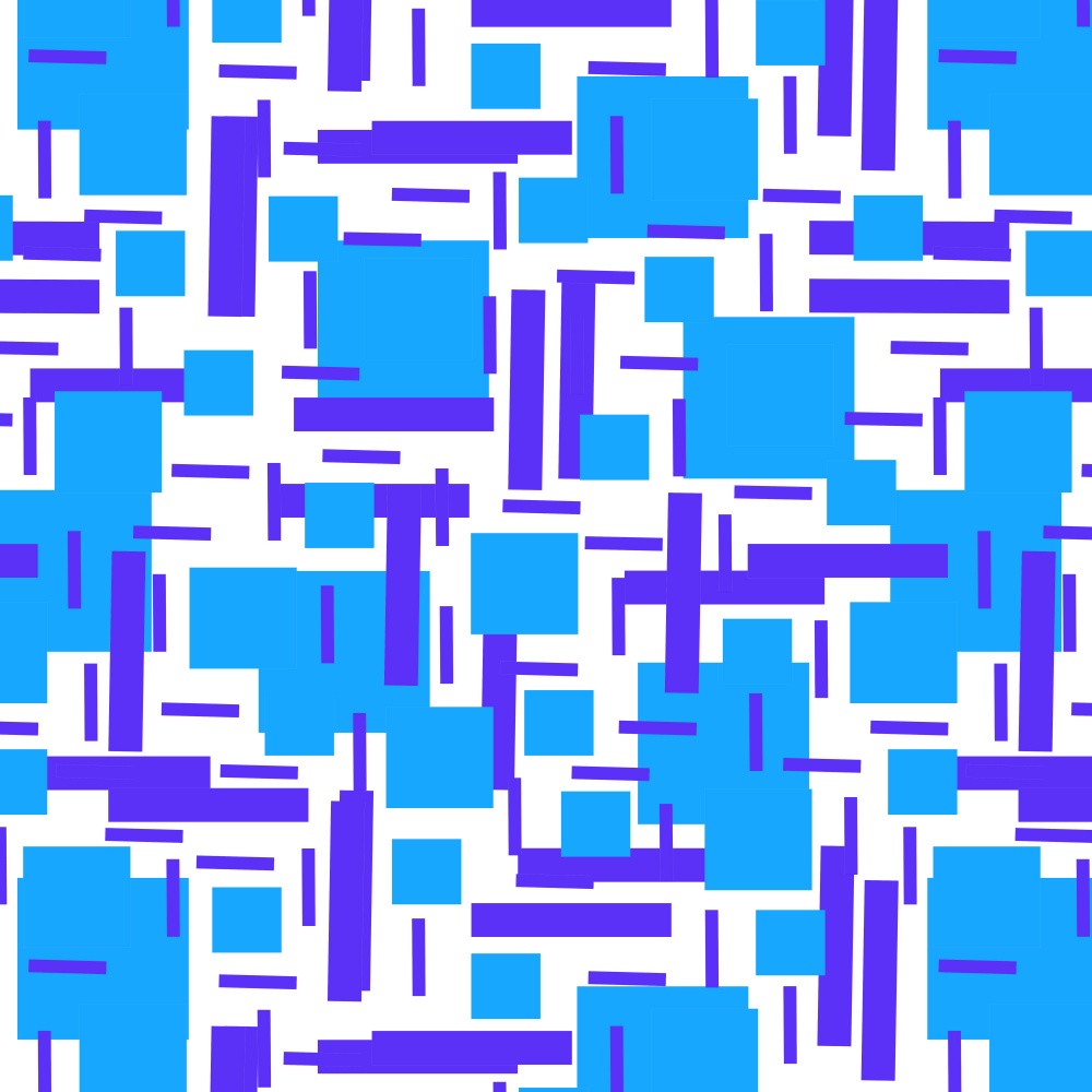 Shapely Overlap Navy Turquoise Geometric Abstract