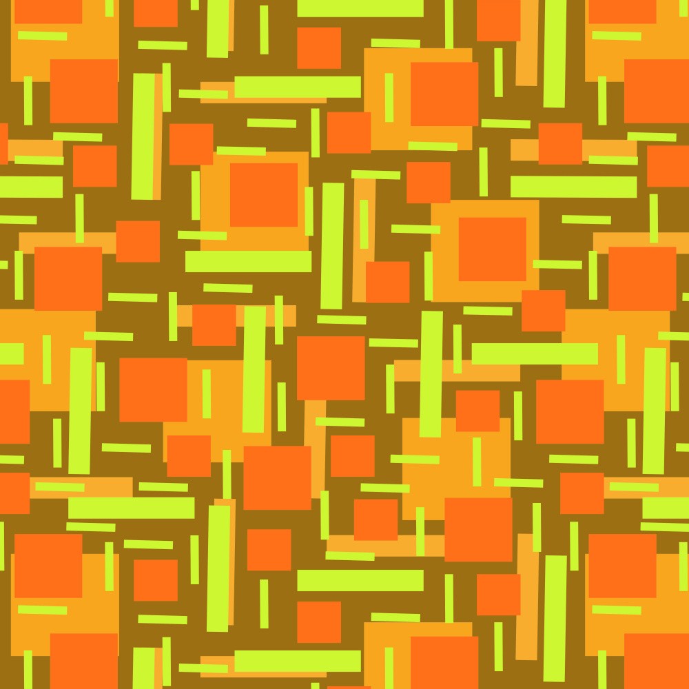 Abstrait Géométrique Orange Vert Sur Marron Orange aux Formes Élégantes et Superposées