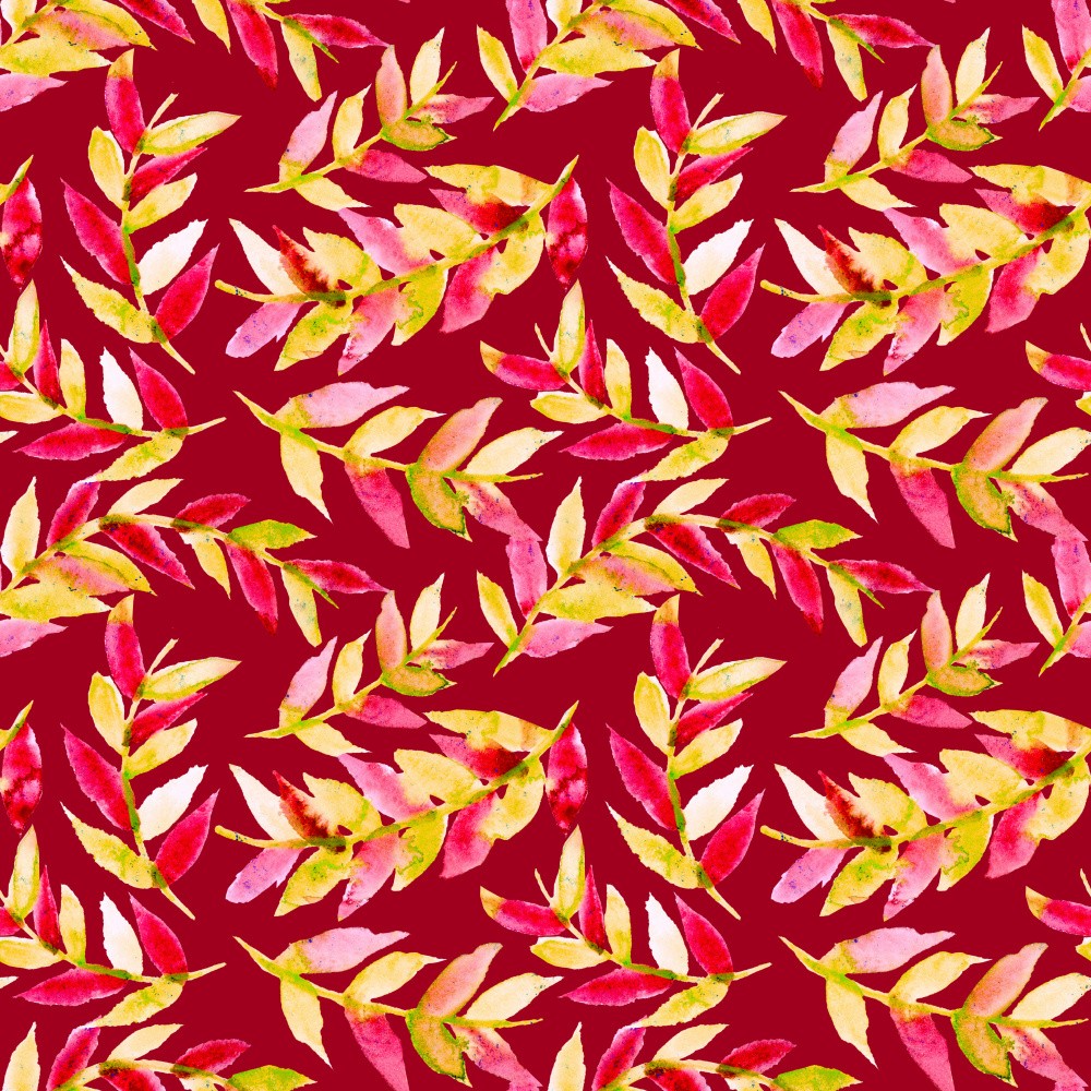 Yellow Red On Red Leaves Curved
