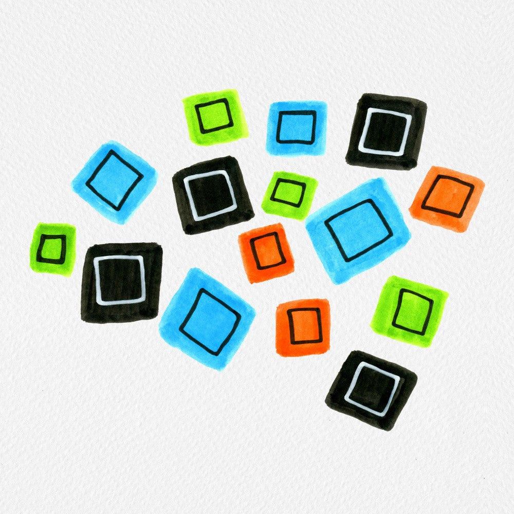 Multicolor Squares Scattered