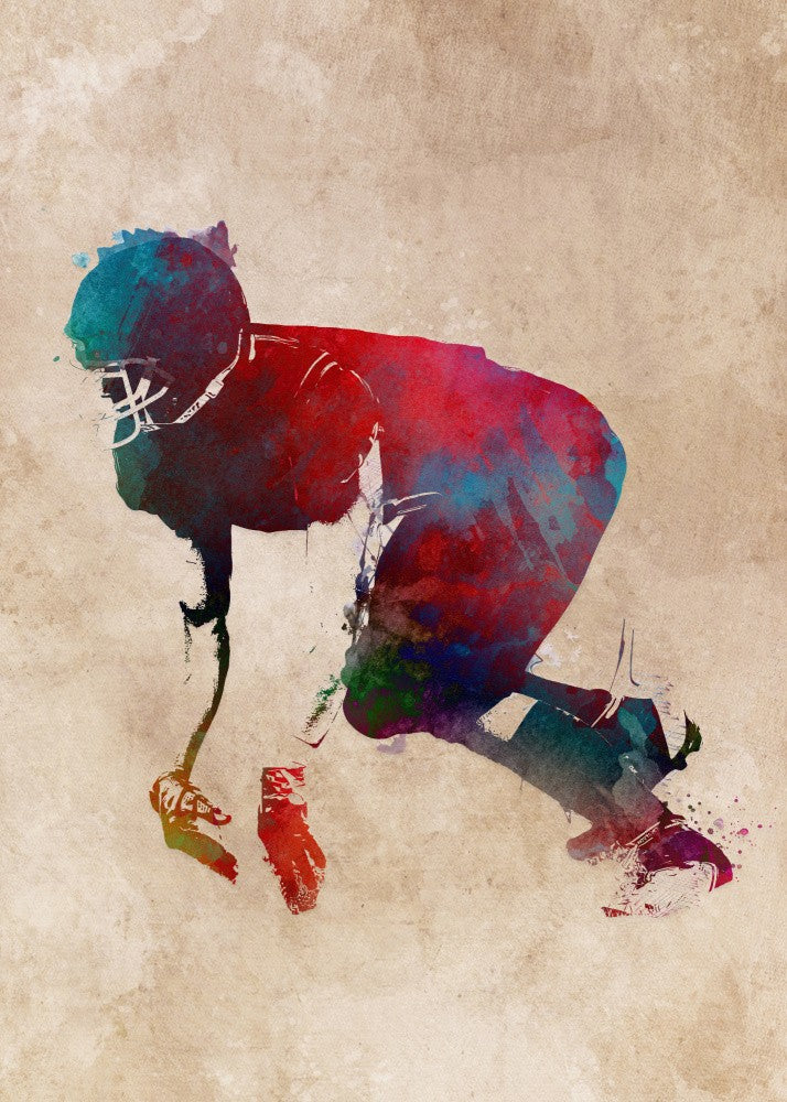 American Football Player Sport Art 12