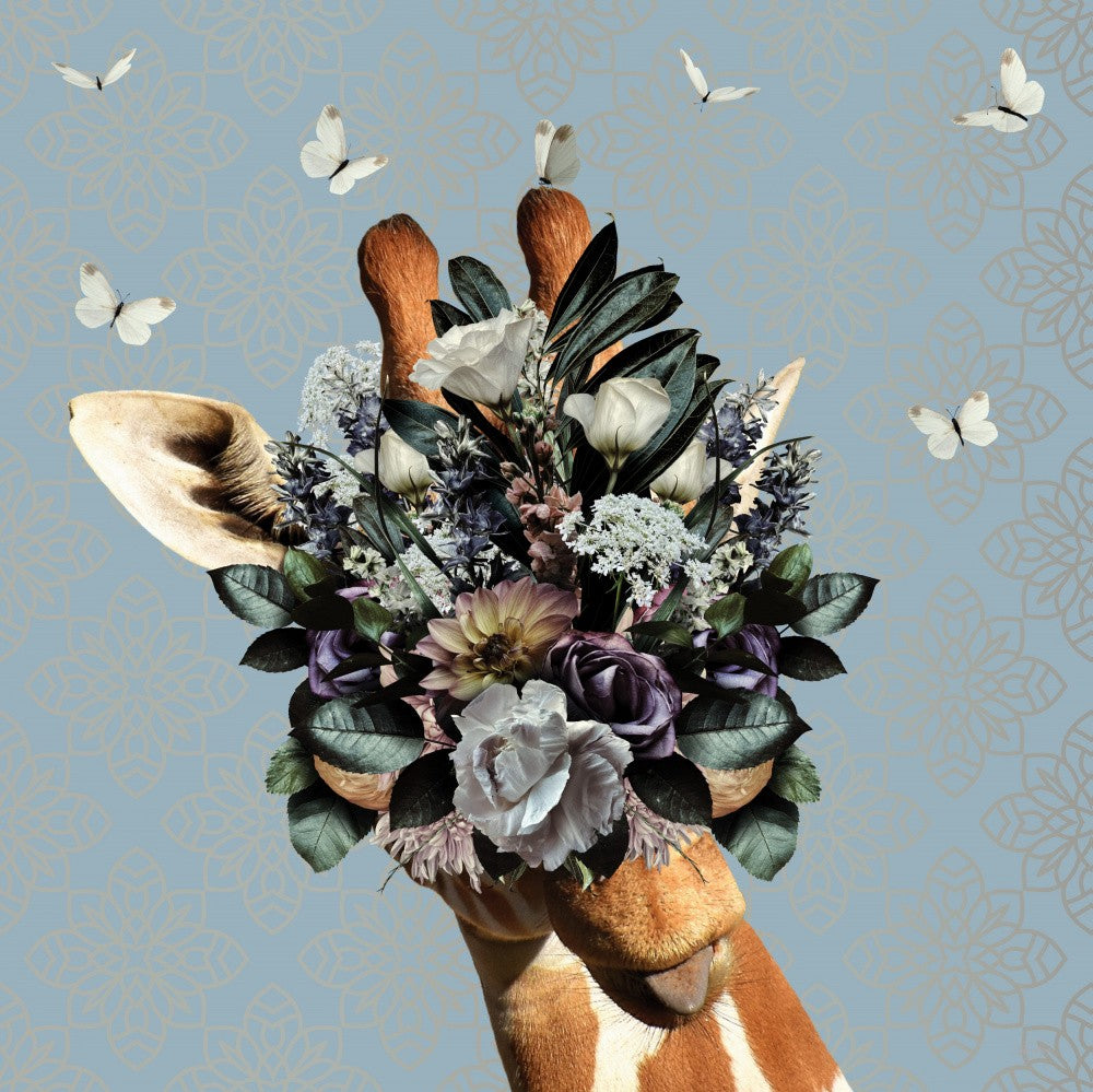 Spring Flower Bonnet On Giraffe