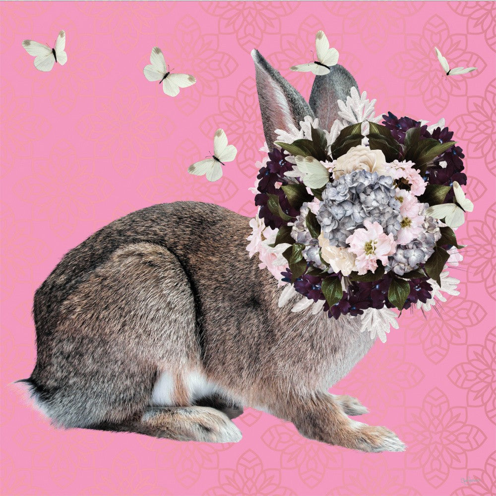 Spring Flower Bonnet On Bunny