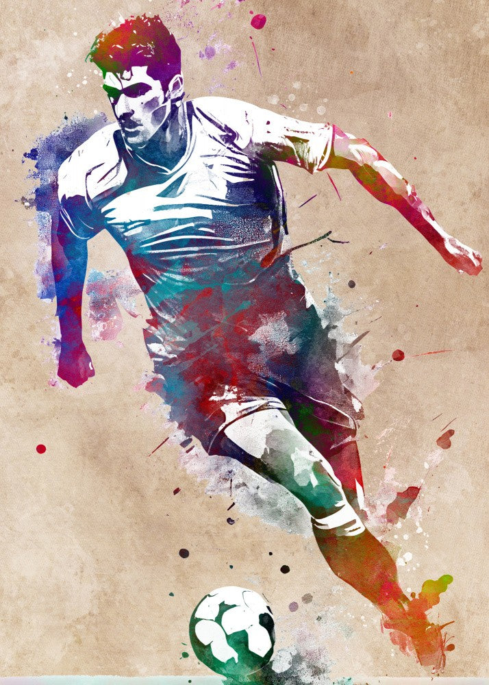 Soccer player sport art