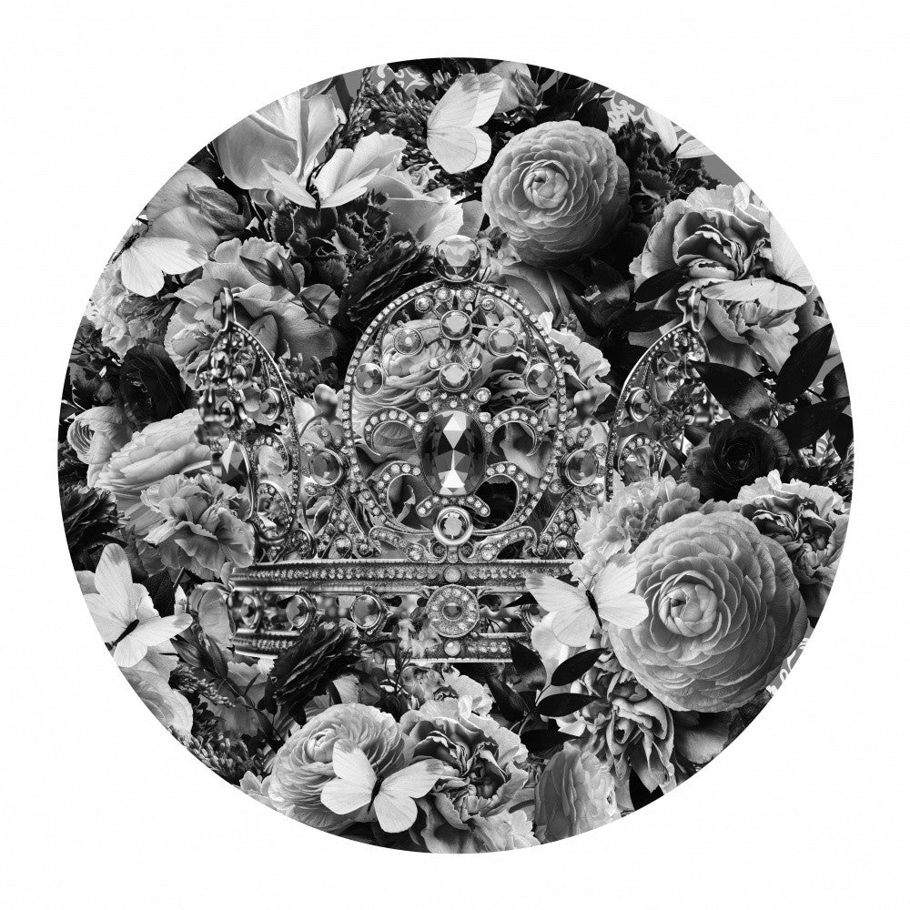 Paisley Blooms &amp; Crown Black &amp; White