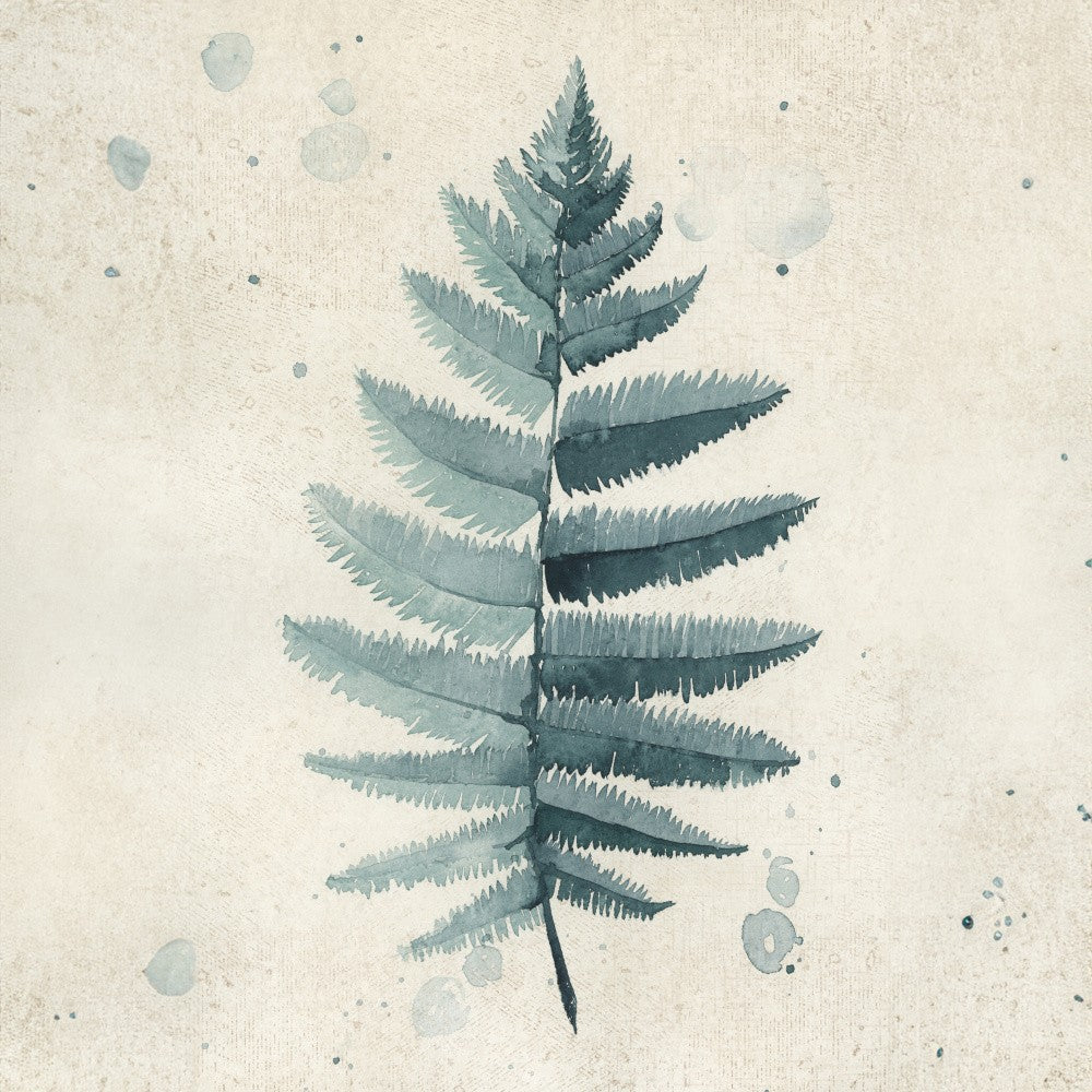 Teal watercolor fern 6