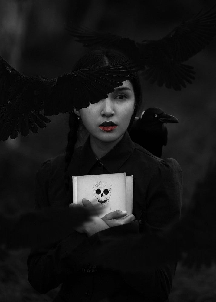 Girl Raven Black and White