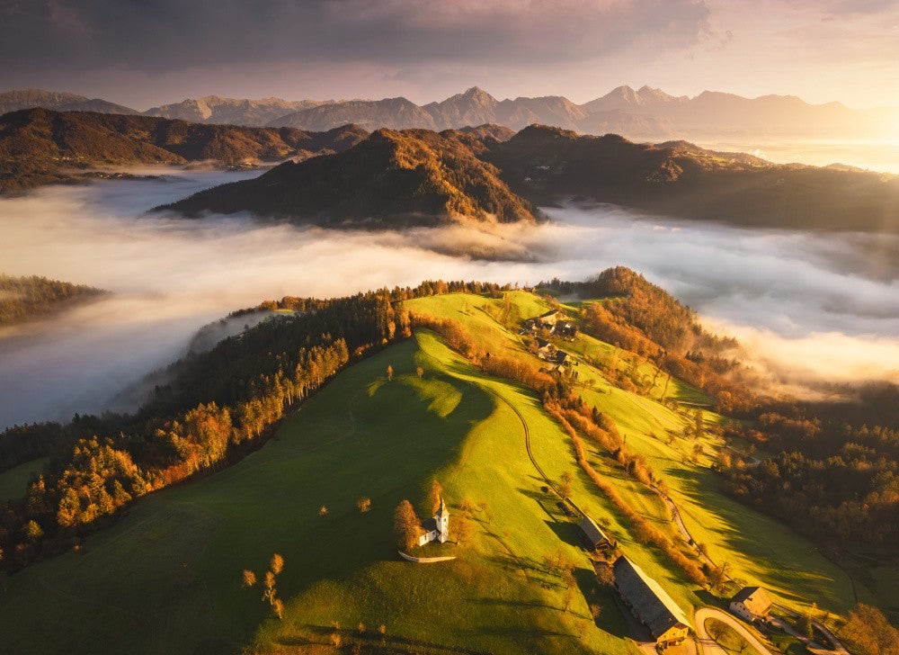 Aerial view above the Sant Tomas Chapel DJI0372
