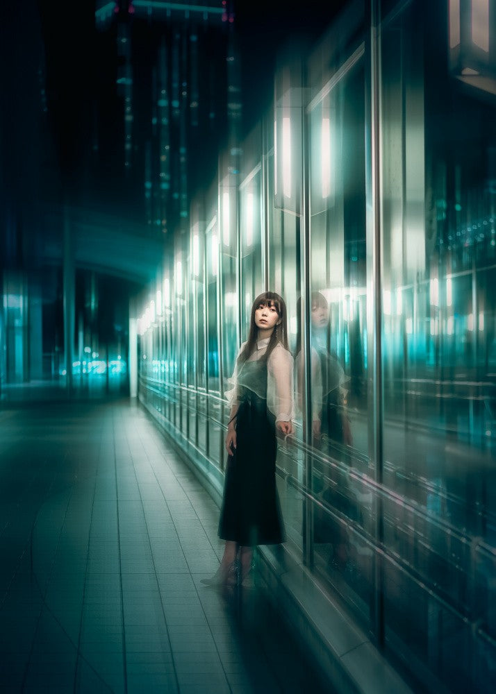 NOCTURNAL GLASS HALLWAY WITH LIGHTS