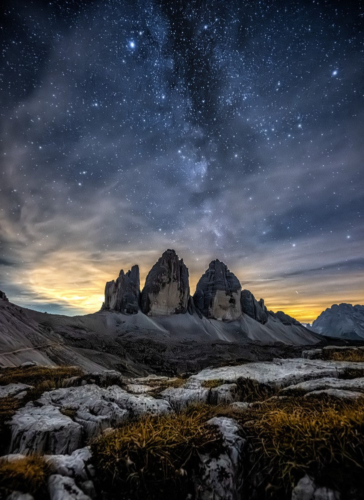 Dolomites at night