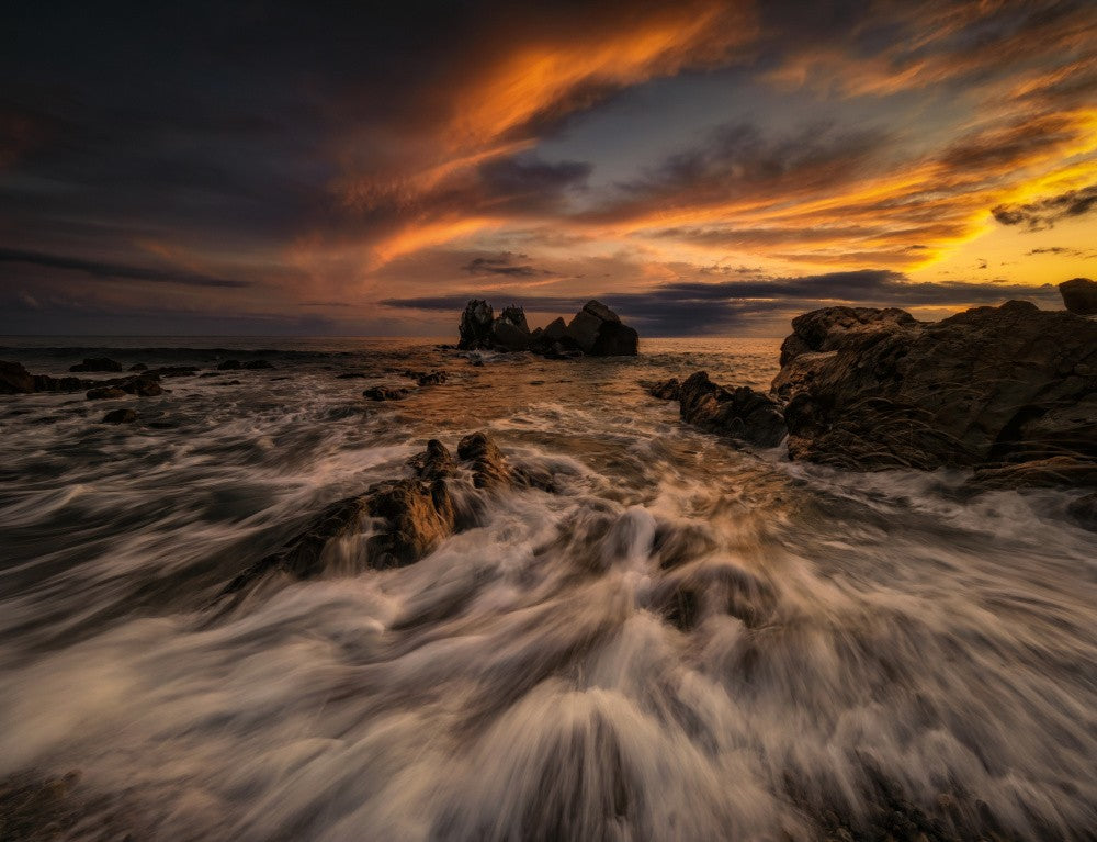 Sunset over the rocks