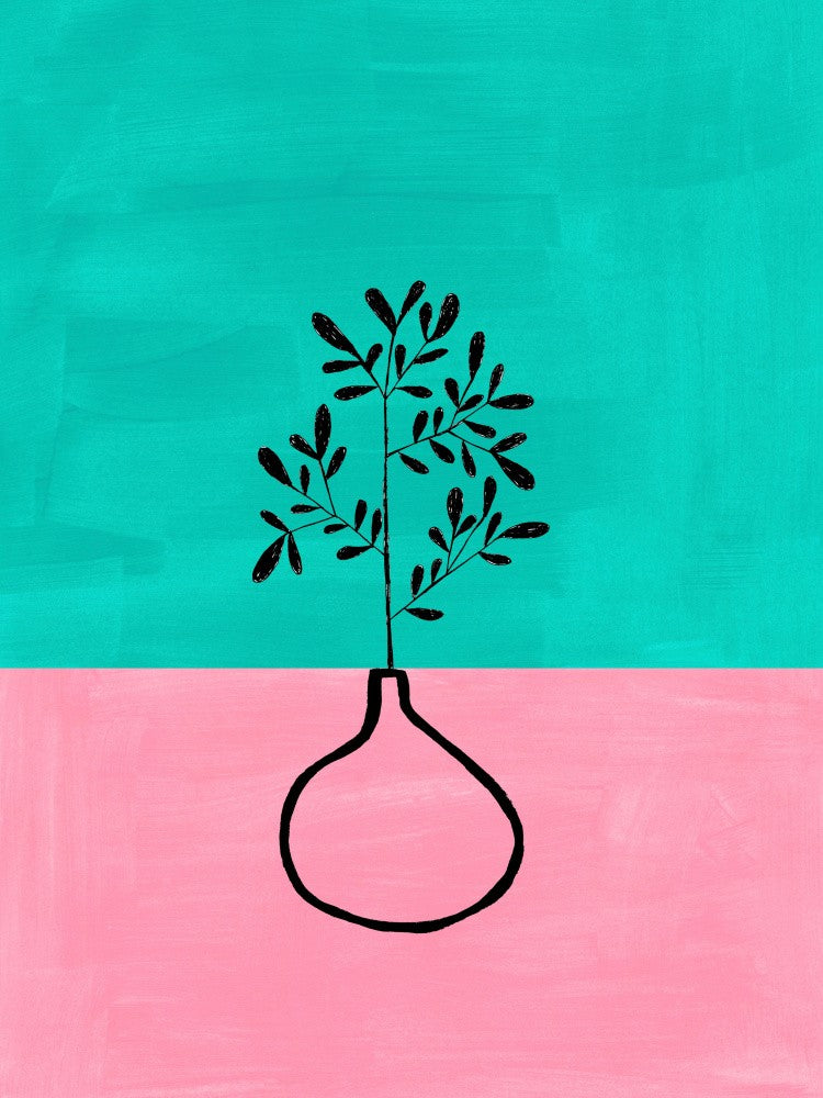 Turqoise Pink Vase
