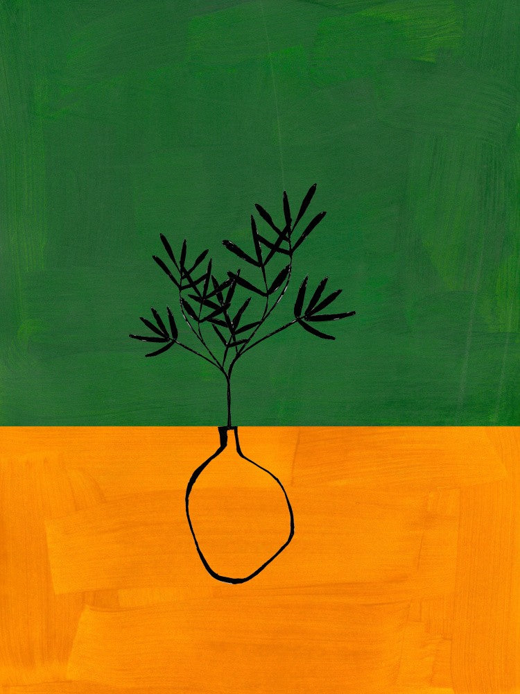 Hunter Green Gold Vase