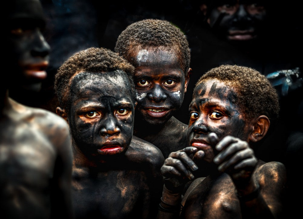 Performance again slavery, Papua New Guinea Highlands