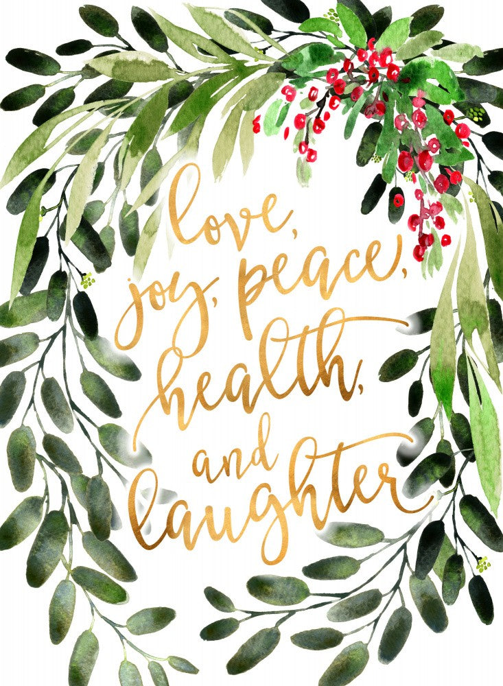 Holiday wishes with watercolor bouquet