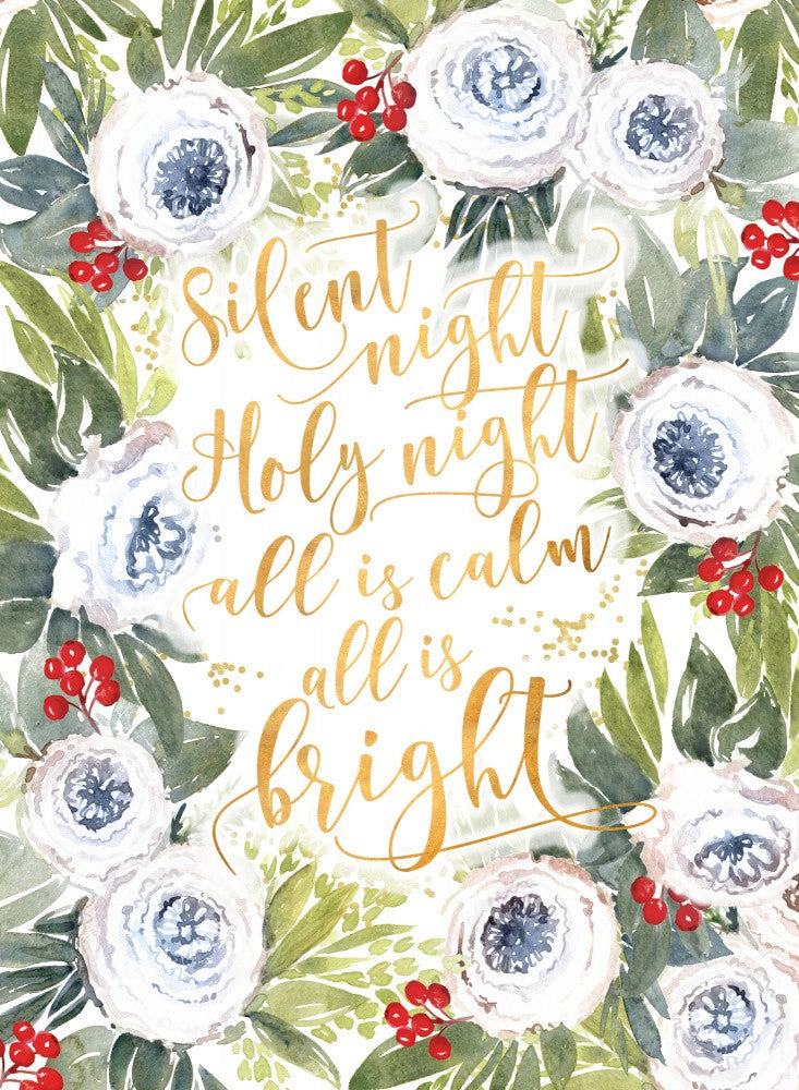 Silent night roses and holiday berries