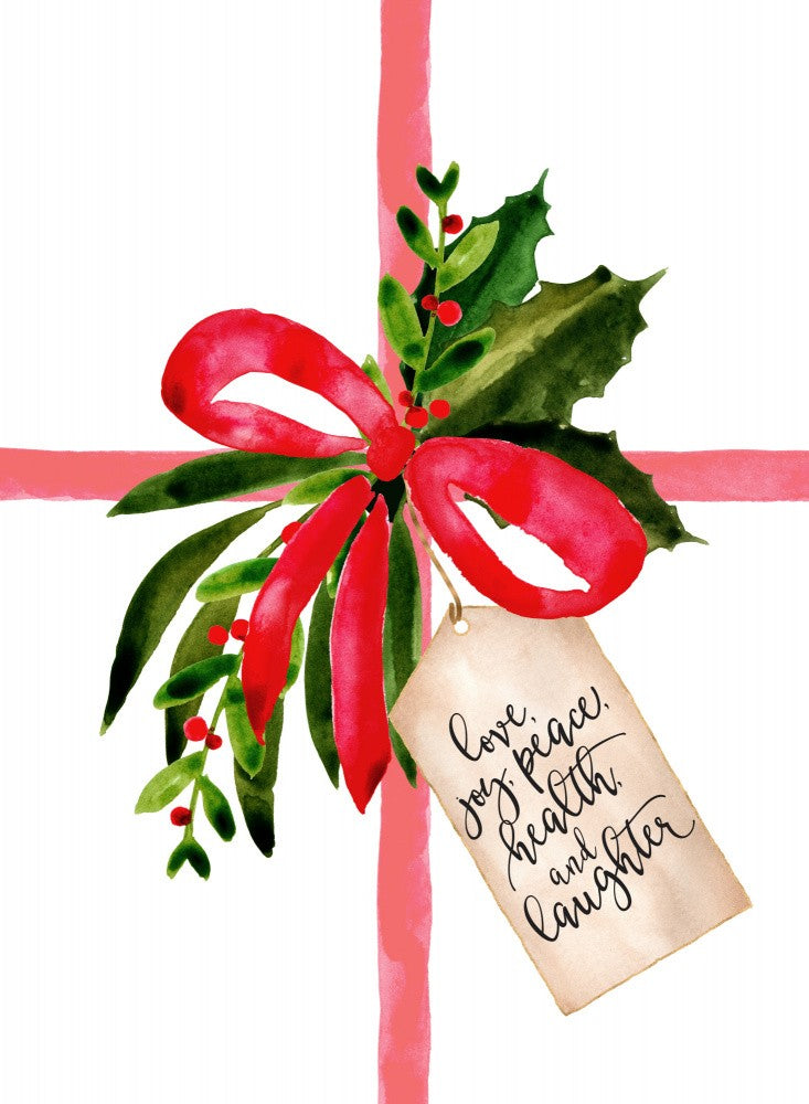 Watercolor gift with holiday wishes