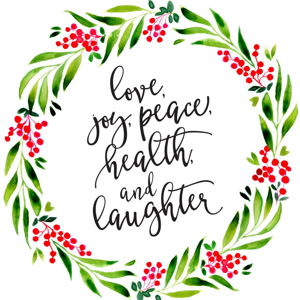 Watercolor wreath with holiday wishes