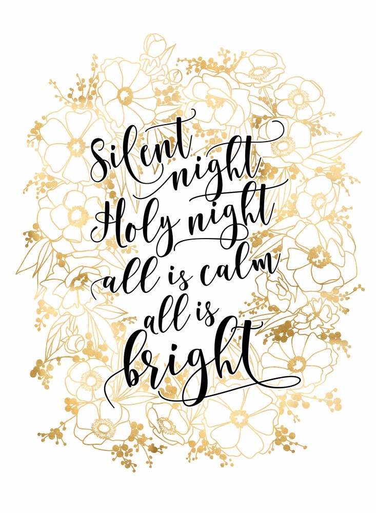 Silent night with gold flowers