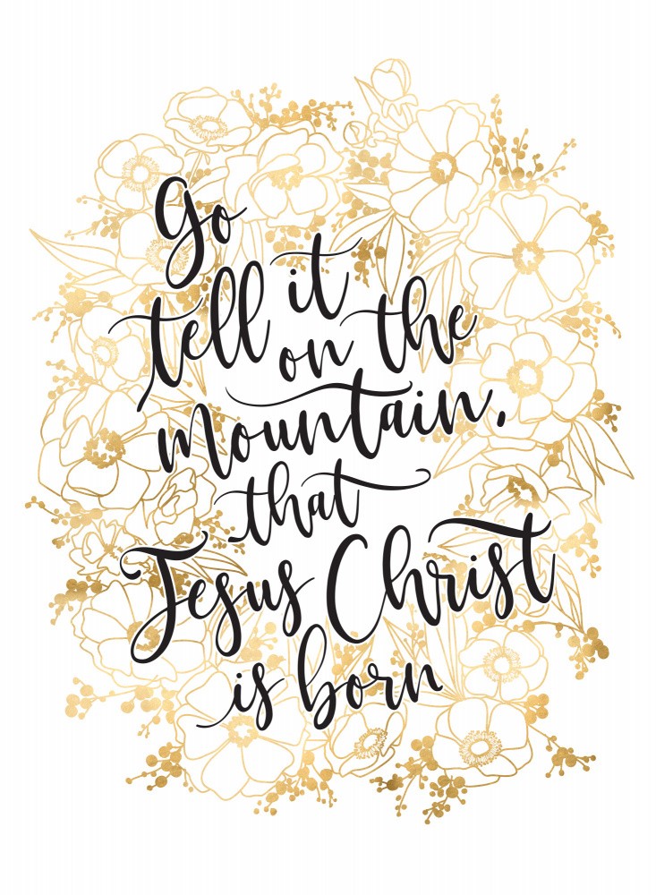 Go tell it on the mountain with gold flowers