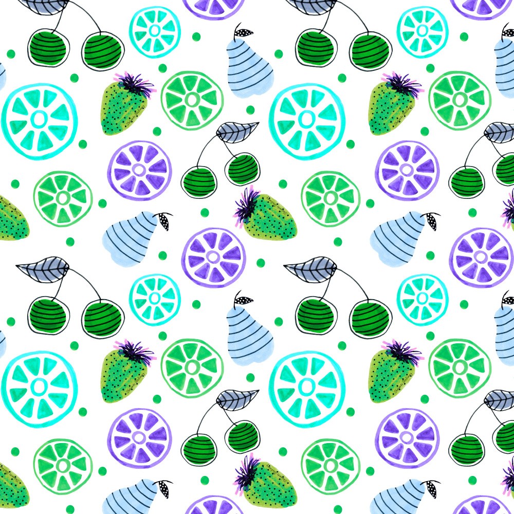 Periwinkle Green Fruit Bowl