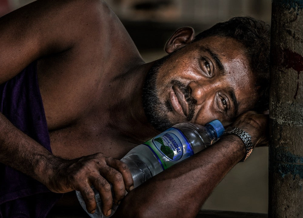 Bangladeshi man taking a break.