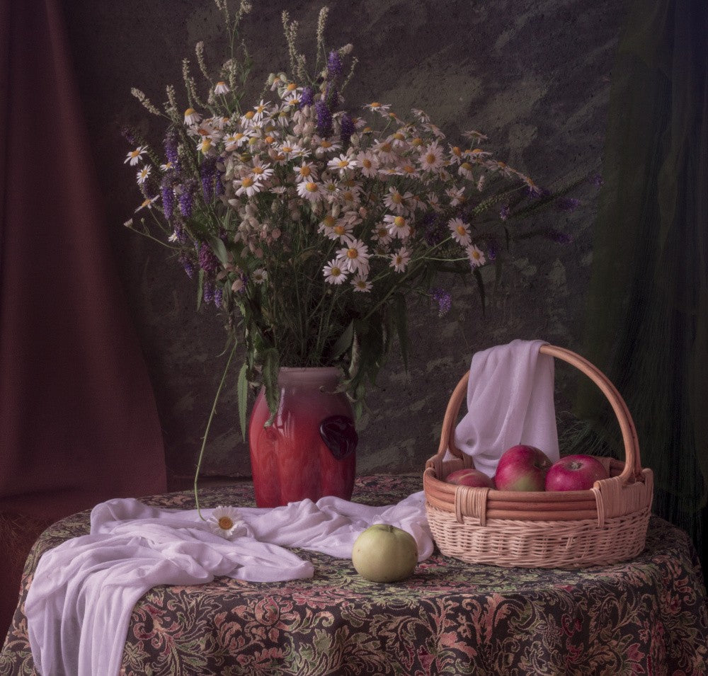 Still life with the basket  from  fruits