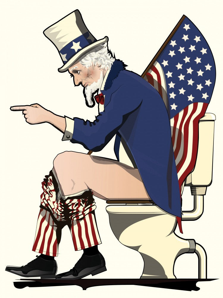 Uncle Sam On the Toilet