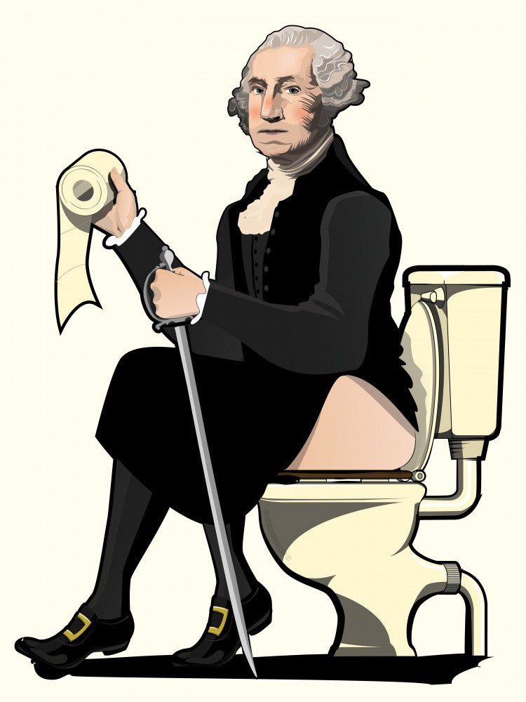 George Washington On the Toilet