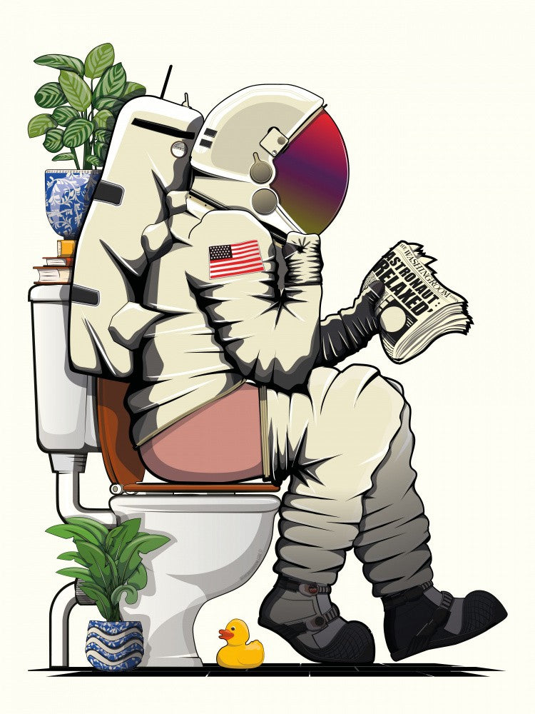 Space Astronaut On Toilet