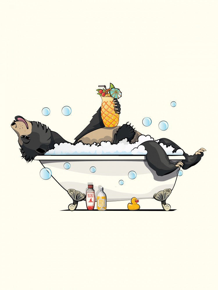Sloth Bear Relaxing In the Bath