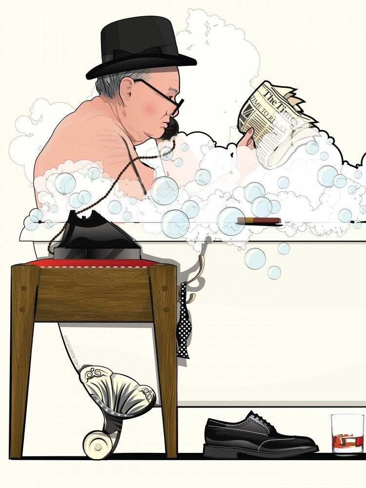 Churchill In the Bath