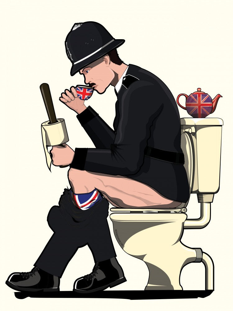 British Policeman On the Toilet